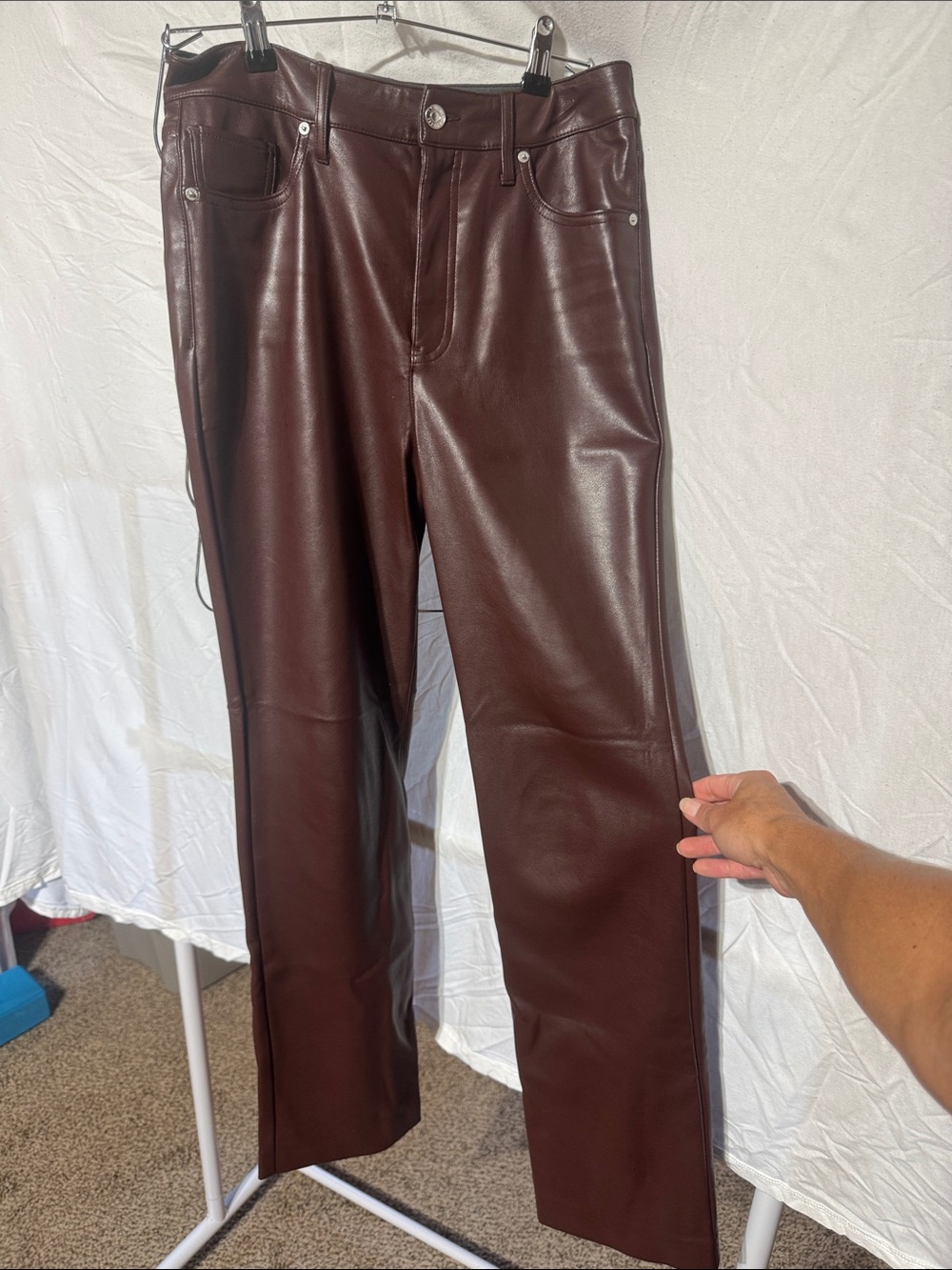 Express Women's Faux Leather Pants in Dark Brown